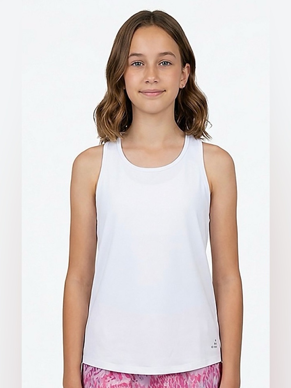 BCG Girls' White Turbo Athletic Tank Top, Size Medium (8-10)